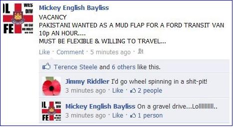 Mickey Bayliss racist joke
