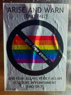 Homophobic sticker Tower Hamlets2