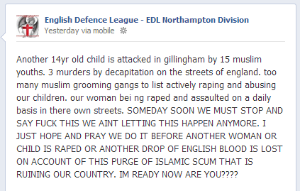 EDL Northampton Division on Joseph Haigh case
