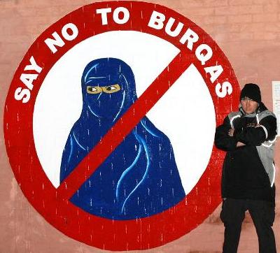Say no to burqas mural