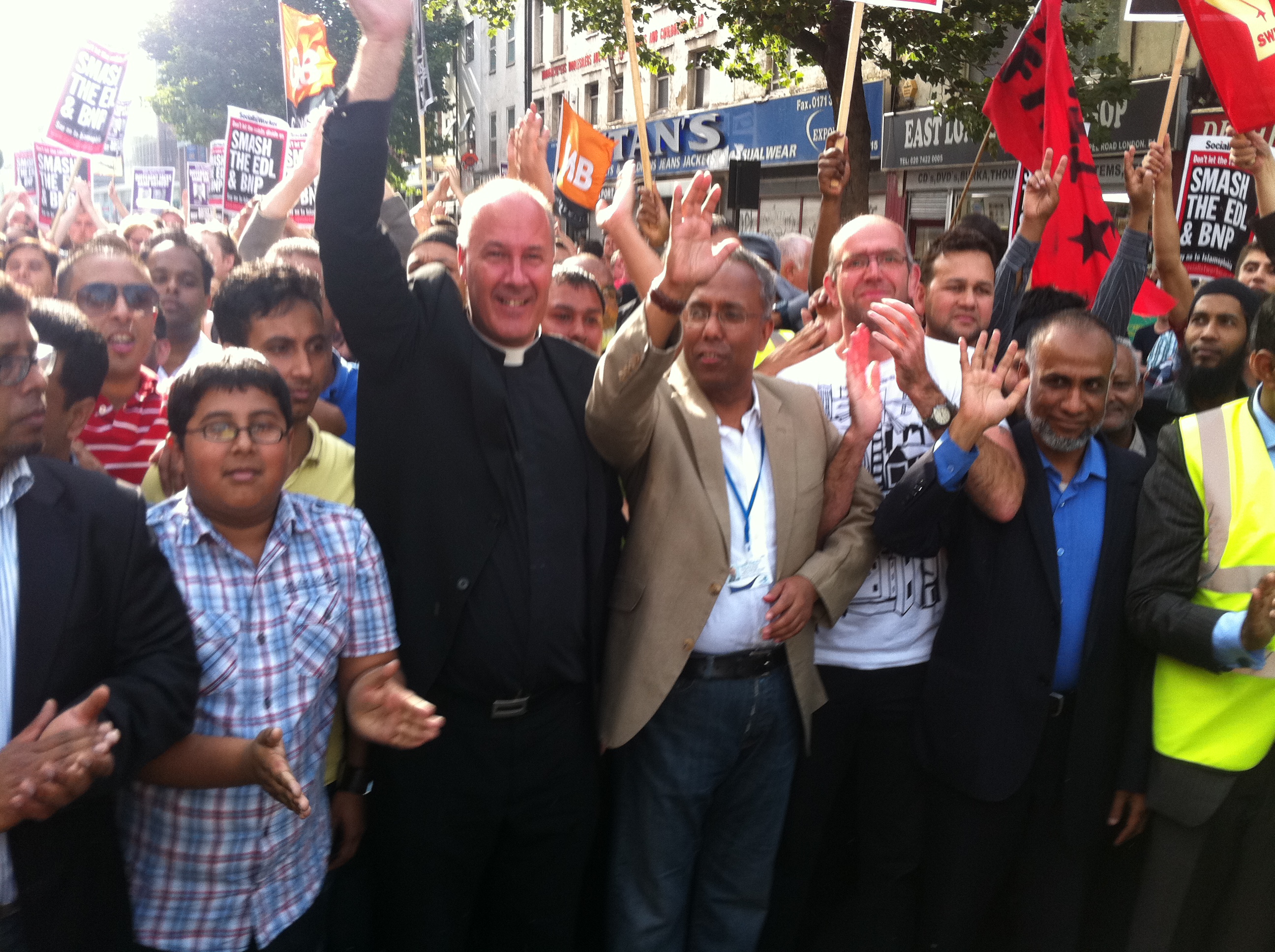 Lutfur Rahman at anti-EDL protest 2011 (2)