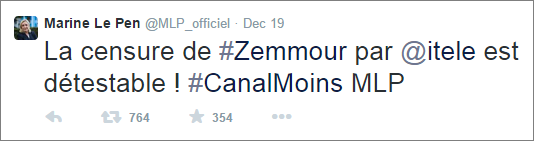 Marine Le Pen denounces Zemmour sacking