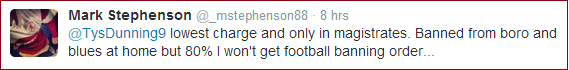 Mark Stephenson tweet